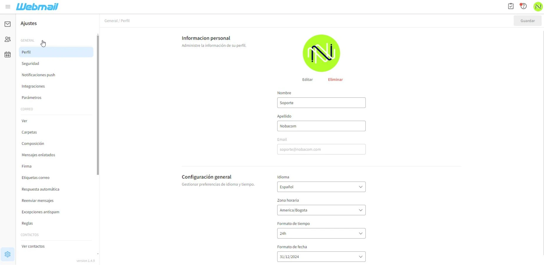 Así es nuestra  interfaz 